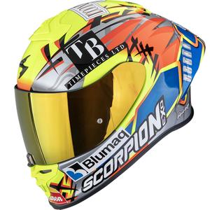 Cască integrală Scorpion EXO-R1 EVO II Air Aron Misano, argintiu-galben fluo-albastru