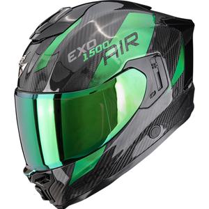 Cască integrală de motocicletă Scorpion EXO-1500 Carbon Air Platted, neagră-verde