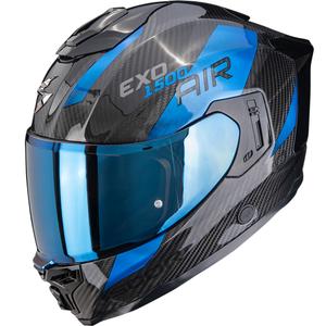 Cască integrală Scorpion EXO-1500 Carbon Air Platted, neagră-albăstruie