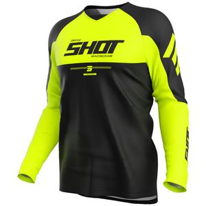 Tricou motocross Shot Draw Private galben fluo