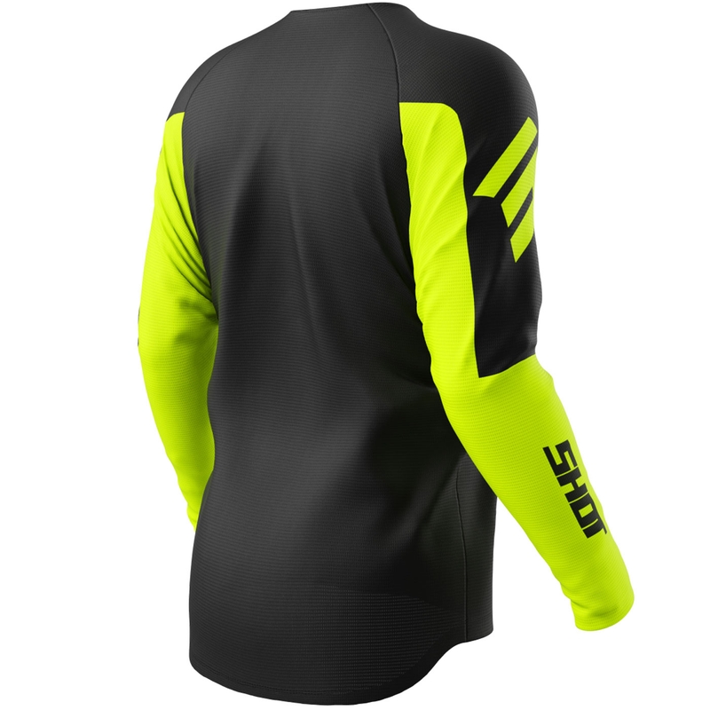 Tricou motocross Shot Draw Private galben fluo