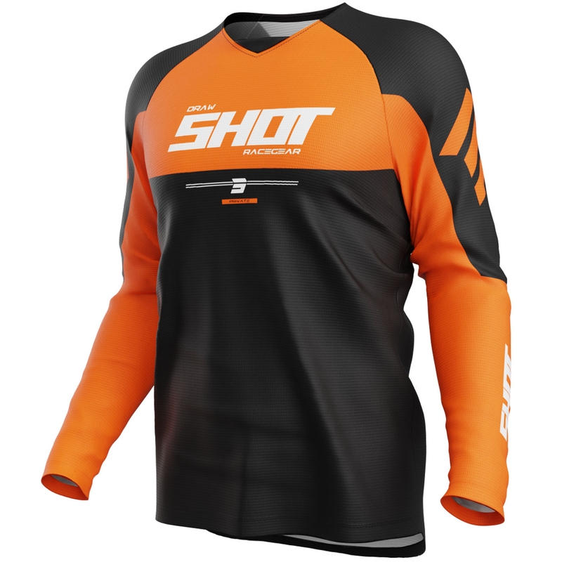 Tricou motocross Shot Draw Private portocaliu