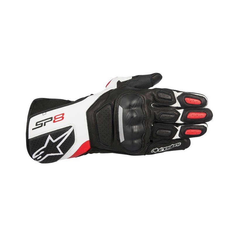 Mănuși Alpinestars SP-8 negru-alb-roșu