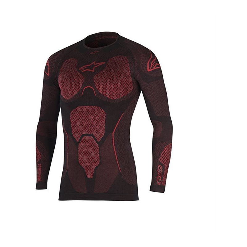 Alpinestars Ride Tech Summer roșu și negru, tricou termic cu mânecă lungă cu mânecă lungă