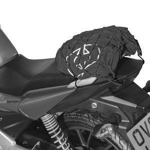 Oxford plasă de bagaje flexibilă pentru motociclete reflectorizantă negru