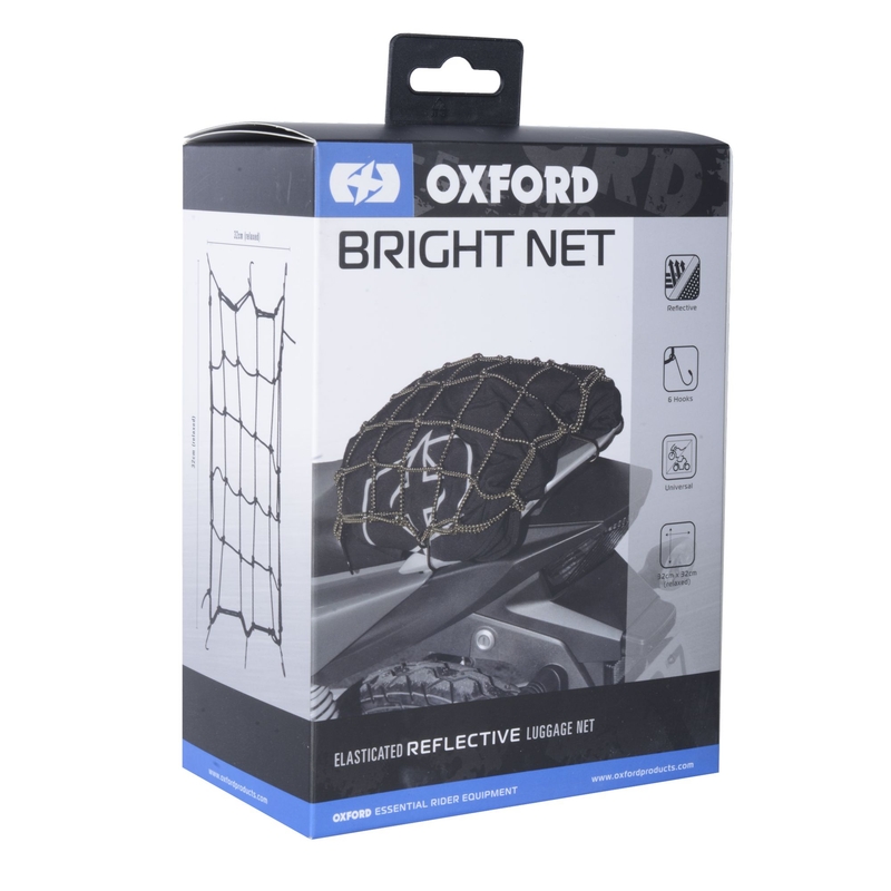 Oxford plasă de bagaje flexibilă pentru motociclete reflectorizantă negru