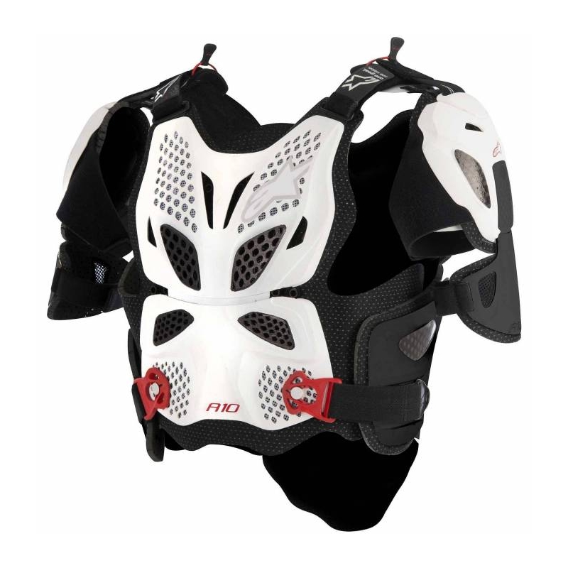 Protecție de corp Alpinestars A-10 alb-negru-roșu