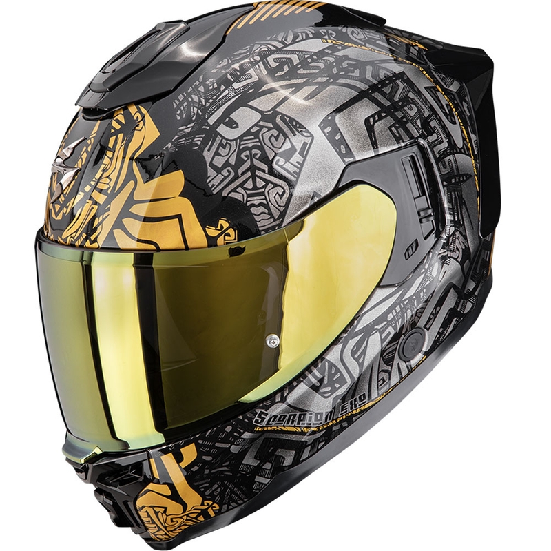 Cască integrală pentru motocicletă Scorpion EXO-1500 Air Apus negru-gri-auriu