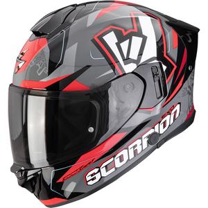 Cască integrală pentru motocicletă Scorpion EXO-530 Air Rok gri-negru-roșu