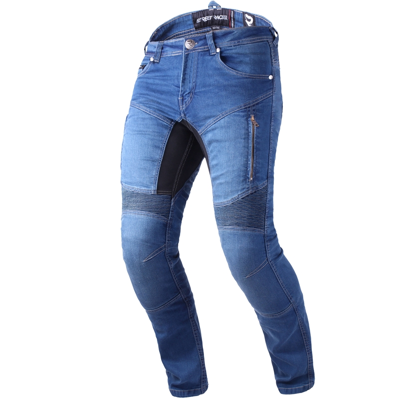 Blugi motociclisți albaștri Street Racer Stretch II CE