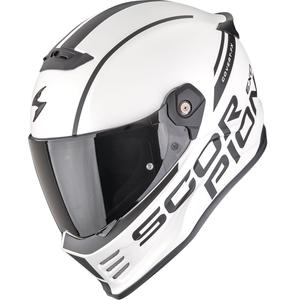 Cască integrală pentru motocicletă Scorpion Covert FX Danko, alb-negru mat perlat