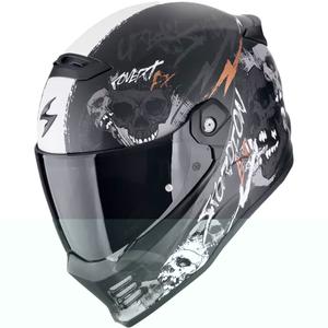 Casca moto integrala Scorpion COVERT FX SKULLZ mat negru-gri-auriu