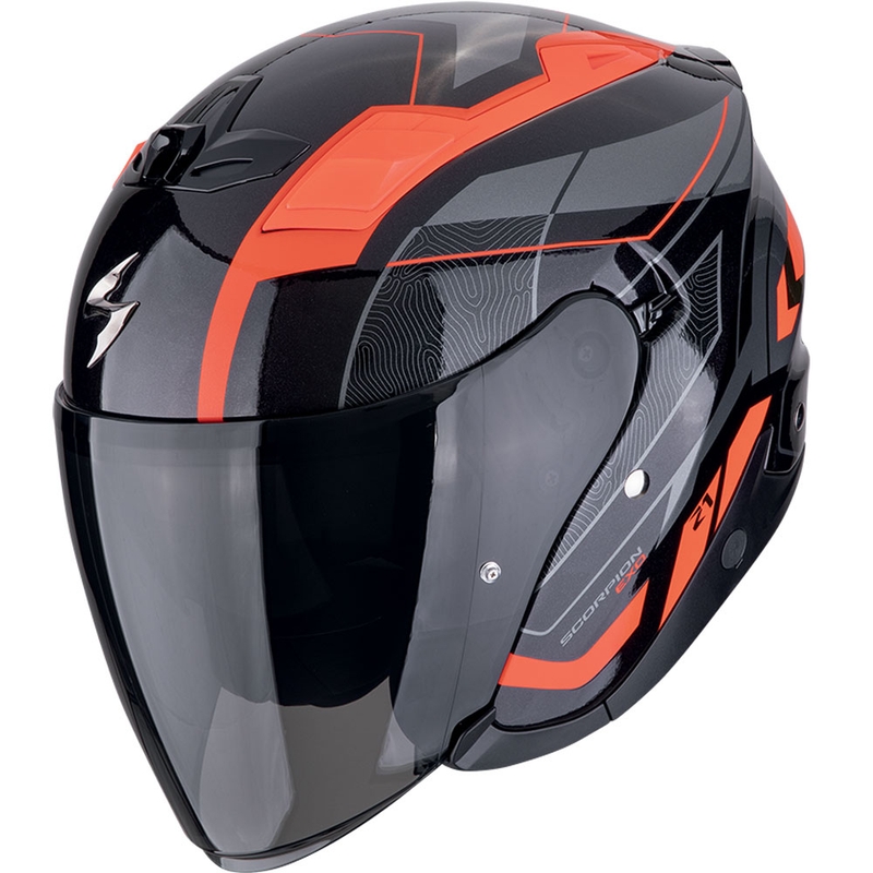Cască de motocicletă Scorpion EXO-Z1 VUE open face negru-roșu