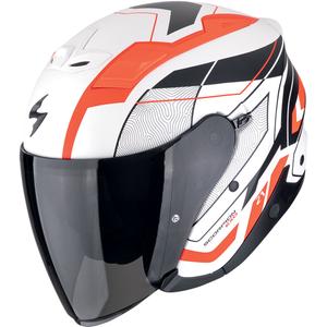 Cască de motocicletă Scorpion EXO-Z1 VUE open face, alb mat-roșu-negru