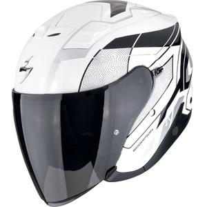 Cască de motocicletă Scorpion EXO-Z1 VUE open face alb-negru-argintiu