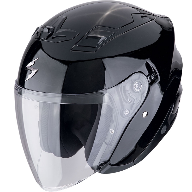 Cască de motocicletă Scorpion EXO-Z1 SOLID open face, neagră metalică