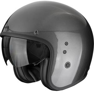 Cască de motocicletă Scorpion Belfast EVO Solid, model open face, gri metalic
