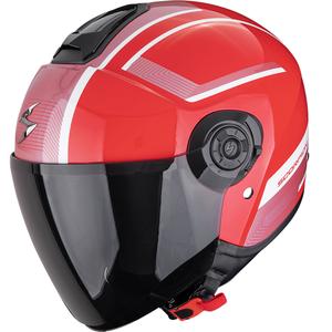 Cască de motocicletă Scorpion EXO-CITY II Cosmos, model open-face, roșu-argintiu