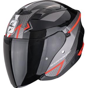 Cască de motocicletă Scorpion EXO-230 Loop, model open face, negru-roșu metalic