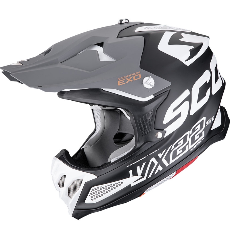 Cască motocross Scorpion VX-22 Air Updown negru-alb-gri