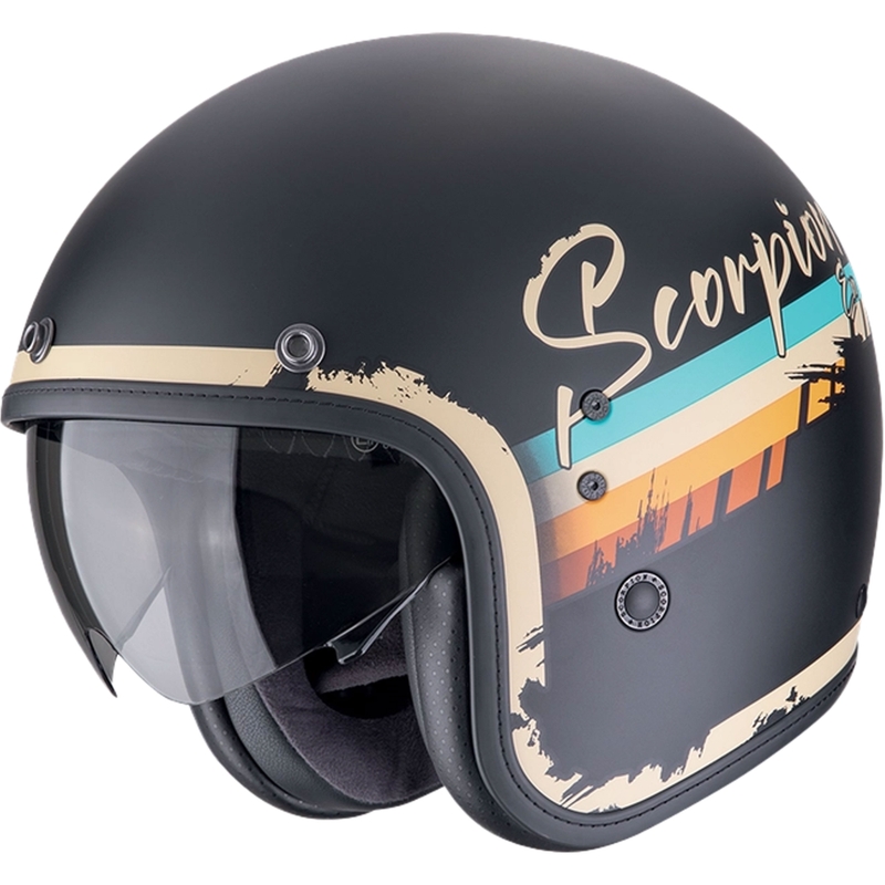 Casca moto deschisa Scorpion Belfast Evo ADONIS negru-bej mat