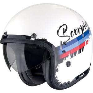 Casca moto deschisa Scorpion Belfast Evo ADONIS alb-rosu-albastru