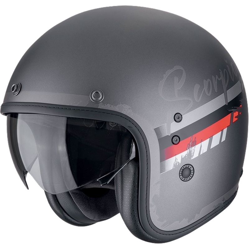Casca moto deschisa Scorpion Belfast Evo ADONIS argintiu-negru mat