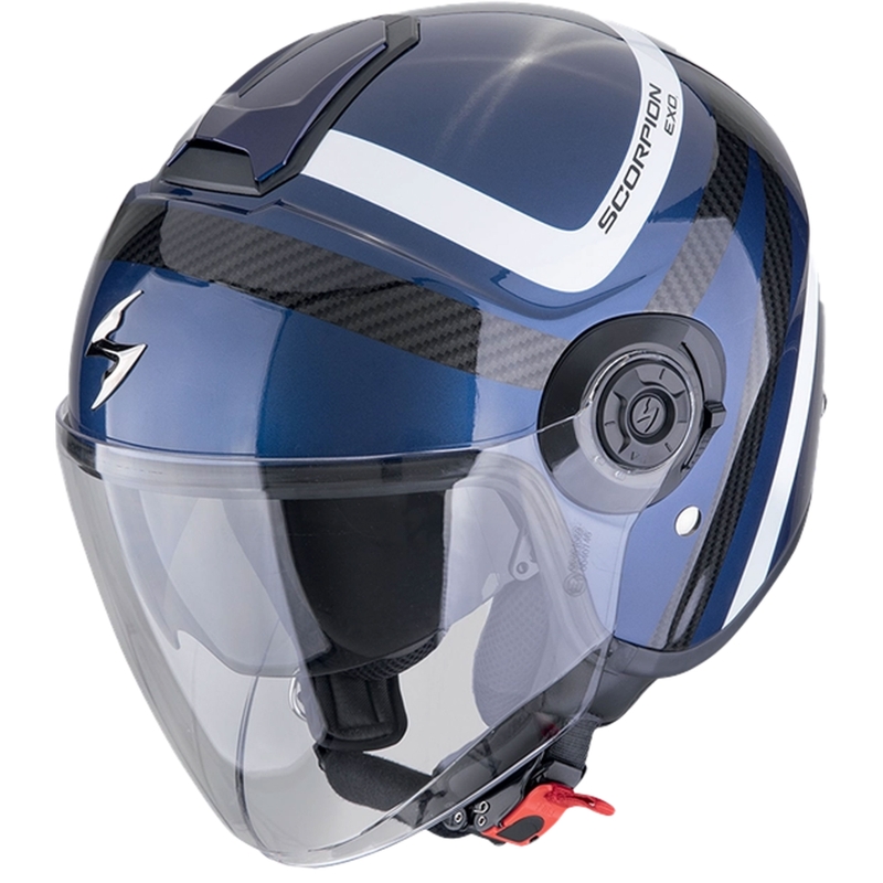 Casca deschisa Scorpion EXO-CITY II RIVA albastru-negru