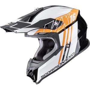 Cască motocross Scorpion VX-16 EVO Air Lignes negru-portocaliu
