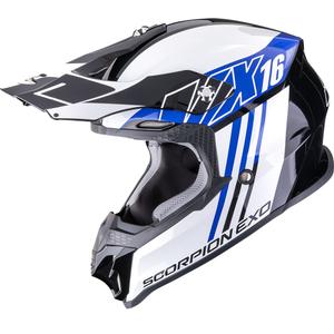 Cască motocross Scorpion VX-16 EVO Air Lignes negru-albastru