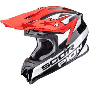 Cască motocross Scorpion VX-16 EVO Air Patriot negru-alb-roșu