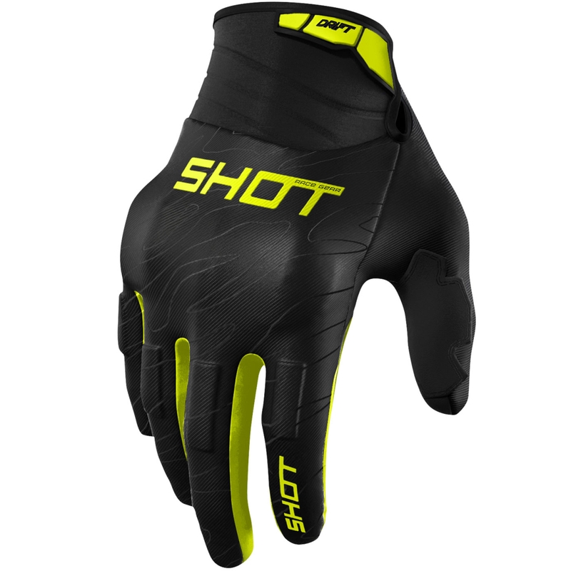 Mănuși motocross Shot Drift Onyx galben fluo