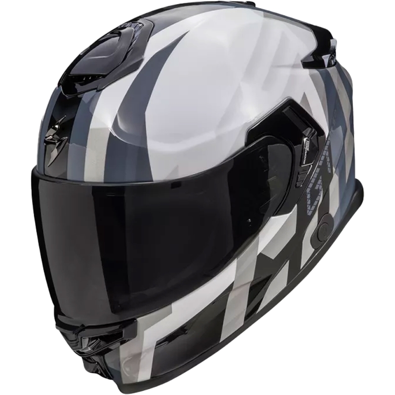 Casca moto integrala Scorpion EXO-GT SP AIR TOURADVEN alb perlat-argintiu lichidare