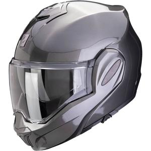 Cască de protecție Scorpion EXO-TECH EVO PRO SOLID gri metalizat cu vârful înclinat