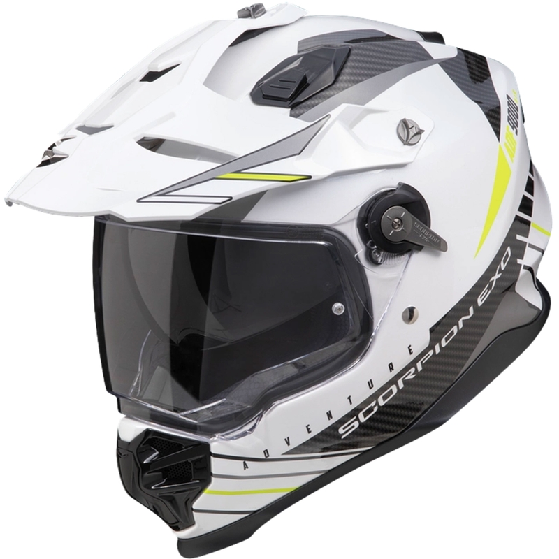 Cască enduro Scorpion ADF-9000 Air Feat alb-negru-galben fluo lichidare