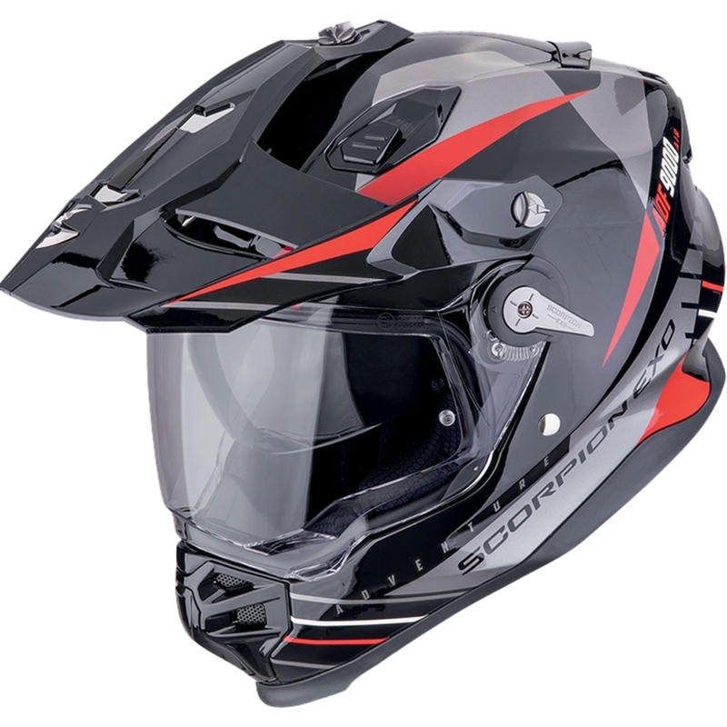 Casca enduro Scorpion ADF-9000 Air Feat negru-argintiu-rosu