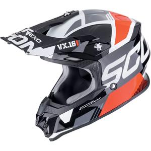 Casca motocross Scorpion VX-16 EVO AIR ANALOG negru-rosu