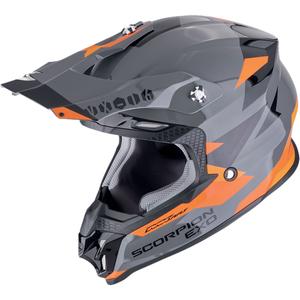 Casca motocross Scorpion VX-16 EVO AIR ROD gri-portocaliu