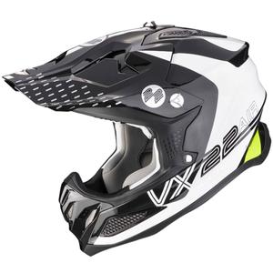 Cască de motocros Scorpion VX-22 Air Ares negru-alb-alb-galben-fluo