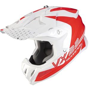 Cască de motocros Scorpion VX-22 Air Ares alb-roșu