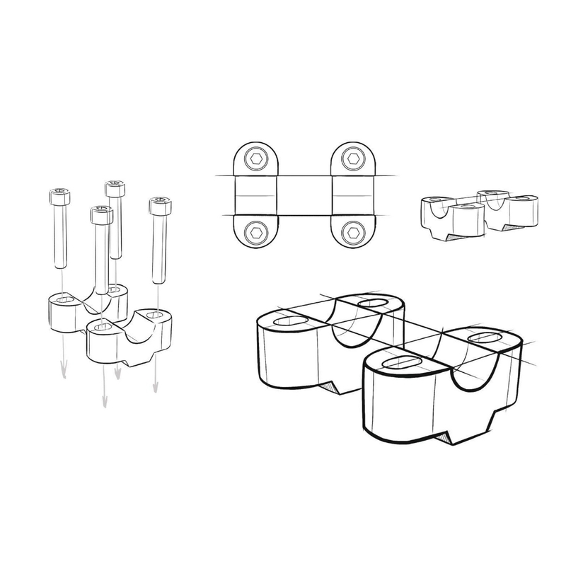 Risers PUIG argintiu height 25mm, d 39mm