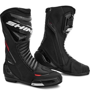 Ghete motociclete Shima RX-3 negru-roșu fluo