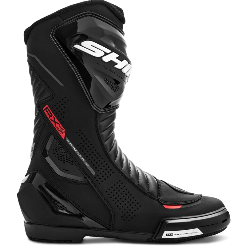 Ghete motociclete Shima RX-3 negru-roșu fluo