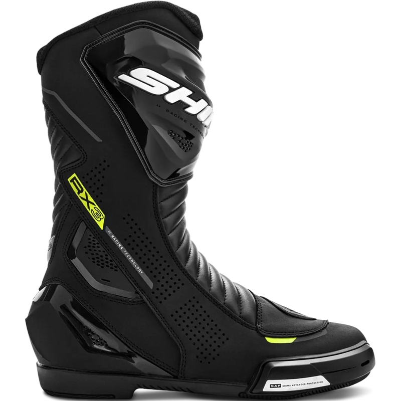 Ghete motociclete Shima RX-3 negru-galben fluo