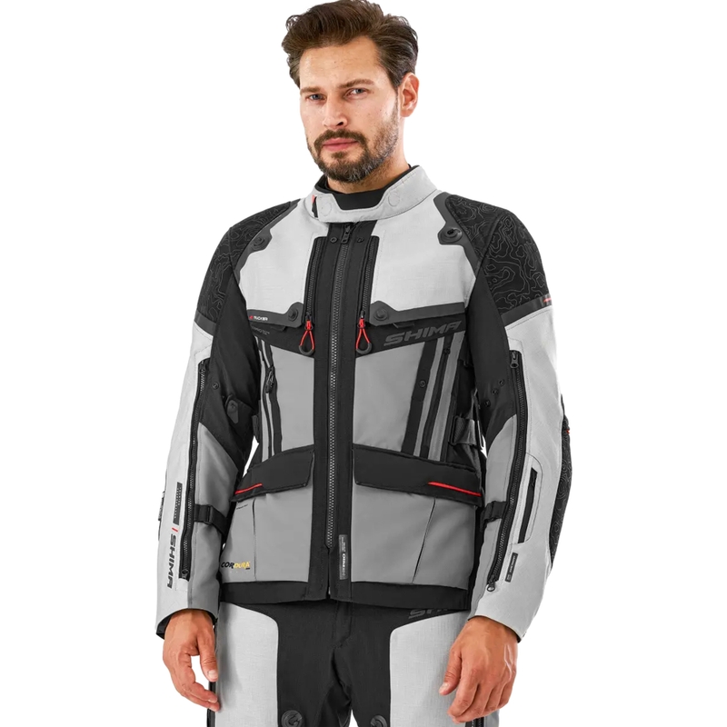 Geacă de motocicletă Shima Tracker gri deschis