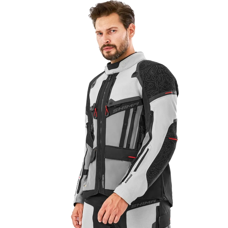 Geacă de motocicletă Shima Tracker gri deschis