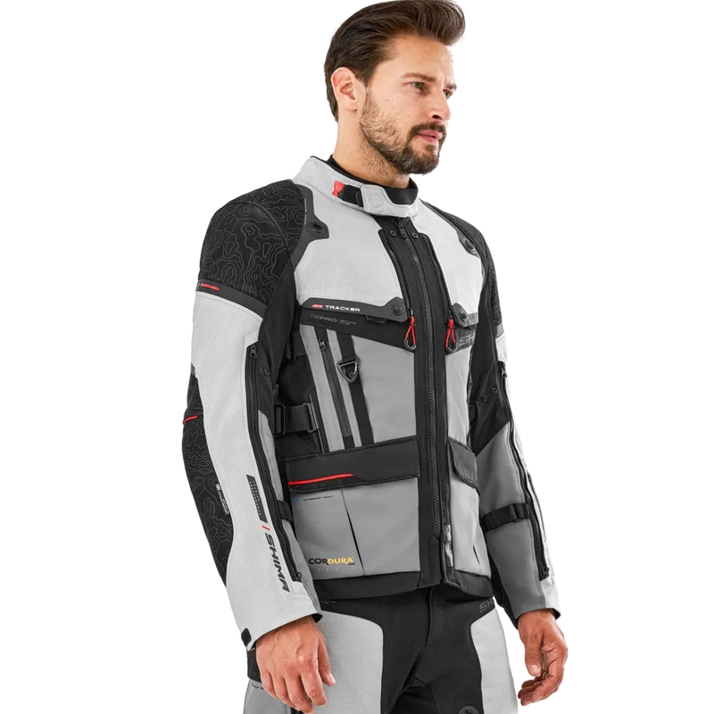 Geacă de motocicletă Shima Tracker gri deschis