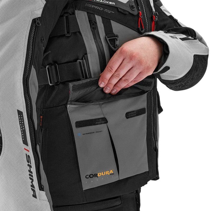 Geacă de motocicletă Shima Tracker gri deschis