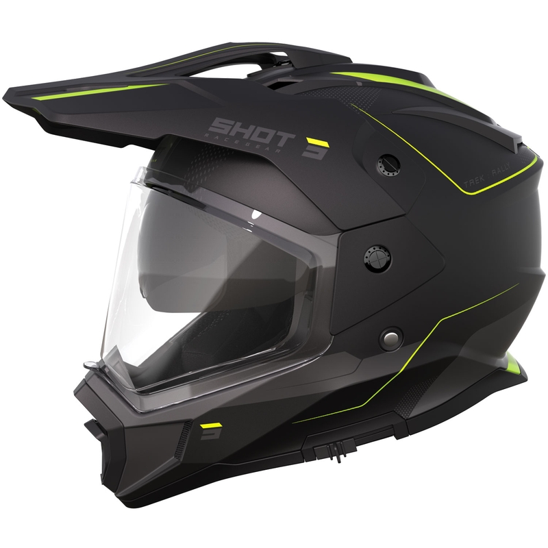 Cască de motocicletă enduro Shot Trek Max Vision Rally negru mat-galben fluo