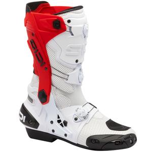 Ghete moto SiDi Rex Air alb-roșu